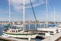 Yachts docked in the marina at Marina del Ray California on February 4th 2023 Royalty Free Stock Photo