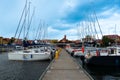 yachts docked in the port Mikolajki, Poland Royalty Free Stock Photo