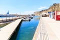 Yachts docked in the Valletta Waterfront, ferry pier, Cruise Liner Port, sunny day