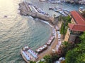 Yachts in the Gulf of the Mediterranean Sea Royalty Free Stock Photo