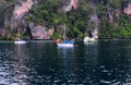 Yachts in the gulf in Thailand Royalty Free Stock Photo