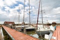 Yachts on harbor in Hindeloopen Royalty Free Stock Photo