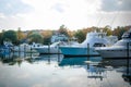 Yachts in Harbour on a Cloudy Autumn Day