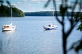 Yachts on Lake Plateliai, Lithuania Royalty Free Stock Photo