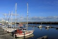 Yachts in marina at Fleetwood, Lancashire, U.K.