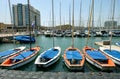 Yachts in the marina and quay in Herzliya