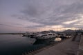 Yachts marina at sunrise morning