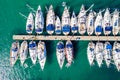 Yachts in marina in town of Vodice, Adriatic sea in Croatia Royalty Free Stock Photo