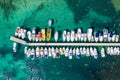 Yachts in marina in town of Vodice, Adriatic sea in Croatia Royalty Free Stock Photo