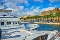 The cityscape with yachts, Valletta, Malta