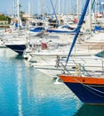 Yachts, masts, marina, Larnaca, Cyprus