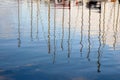 Yachts masts reflection Royalty Free Stock Photo