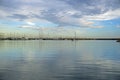 Beautiful evening sky over the sea in the port of Torrevieja in Spain Royalty Free Stock Photo