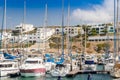 Yachts moored at Club Mykonos resort in Langebaan South Africa Royalty Free Stock Photo