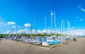 Yachts moored at copenhagen marina Royalty Free Stock Photo