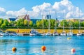 Yachts moored at copenhagen marina Royalty Free Stock Photo