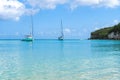 Yachts moored in Marie Galante Royalty Free Stock Photo