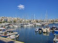 Yachts moored in Mikrolimano harbour of Piraeus. Attica, Greece. Royalty Free Stock Photo