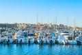 Yachts moored in Peniche marina Royalty Free Stock Photo