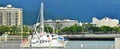 Yachts mooring at Cairns Marlin Marina Queensland Australia