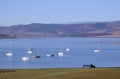 Yachts at Mooring on the Midmar Dam, Howick, South Africa Royalty Free Stock Photo