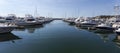 Yachts and motor boats moored at marina. Nelson Ba Royalty Free Stock Photo