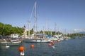 Yachts at Ouchy port marina in Lausanne Royalty Free Stock Photo