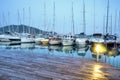 Yachts parking in harbor at sunset, Harbor yacht club in Gocek, Turkey