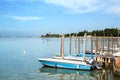 Yachts at pier in Burano, Venice, Italy