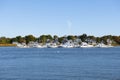 Yachts at pier, Newburyport, Massachusetts, USA