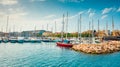 Yachts on pier of Ta`Xbiex near Valletta Royalty Free Stock Photo