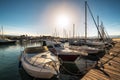 Yachts in the port of the mediterranean sea