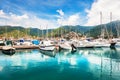 Yachts in the port of Rapallo, Italy Royalty Free Stock Photo