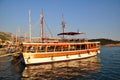 Yachts in port at sunset, makarska