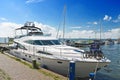 Yachts in the port of Volendam. Royalty Free Stock Photo
