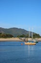 Yachts in River Conwy, Deganwy, North Wales Royalty Free Stock Photo