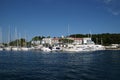 Yachts in Rovinj harbour in Croatia