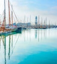 Yachts and sailboats, Barcelona marina Royalty Free Stock Photo