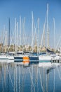 Yachts and sailboats docked in marina, barcelona Royalty Free Stock Photo