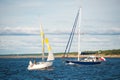 Yachts sailing at sea Royalty Free Stock Photo