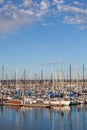 yachts and sailing ships in the harbor of Monterey, USA