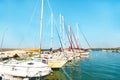 Yachts at sea port in Greece town