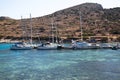 Yachts and ships waiting at the ancient city port of Knidos are on vacation.Turkey Mugla Datca, June 28 2023