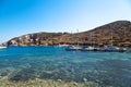 Yachts and ships waiting at the ancient city port of Knidos are on vacation.Turkey Mugla Datca, June 28 2023