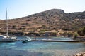 Yachts and ships waiting at the ancient city port of Knidos are on vacation.Turkey Mugla Datca, June 28 2023
