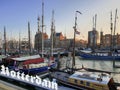 The yachts` harbour in Rotterdam, Netherlands