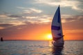 Yachts at sunset