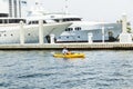 Yachts at waterfront side in Fort Lauderdale Royalty Free Stock Photo