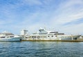 Yachts at waterfront side in Fort Lauderdale Royalty Free Stock Photo