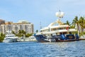 Yachts at waterfront side in Fort Lauderdale Royalty Free Stock Photo
